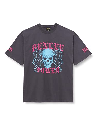 Benlee Herren T-Shirt Oversize Pantera Anthracite/Magenta/Sky Blue XL 190766 von BENLEE Rocky Marciano