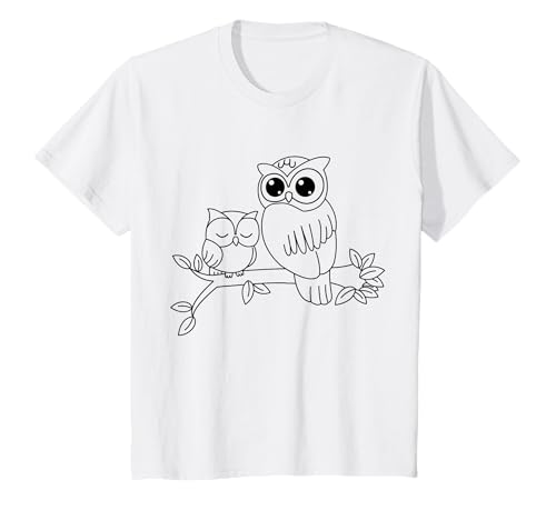Kinder Eulen Ausmalen Bemalen Kindergeburtstag Vogel Ausmalbild T-Shirt von Vögel Ausmalbilder