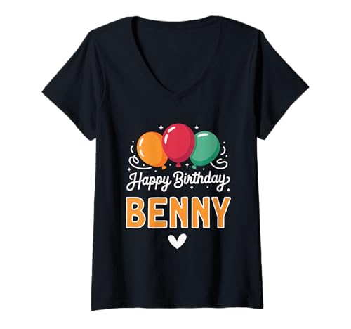 Damen Alles Gute zum Geburtstag Spruch Benny T-Shirt mit V-Ausschnitt Damen Alles Gute zum Geburtstag Spruch Benny T-Shirt mit V-Ausschnitt von Benny Name Spruch für Geburtstag