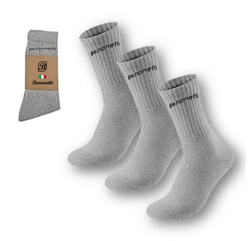 Benonetti Tennissocken für Herren & Damen - Unisex Sportsocken Baumwolle - Laufsocken (3-Paar) Robust & Langlebig - Optimale Kompression - verursacht keine Blasen von Benonetti