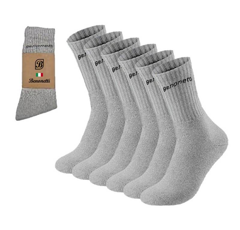 Benonetti Tennissocken für Herren & Damen - Unisex Sportsocken Baumwolle - Laufsocken (6-Paar) Robust & Langlebig - Optimale Kompression - verursacht keine Blasen von Benonetti