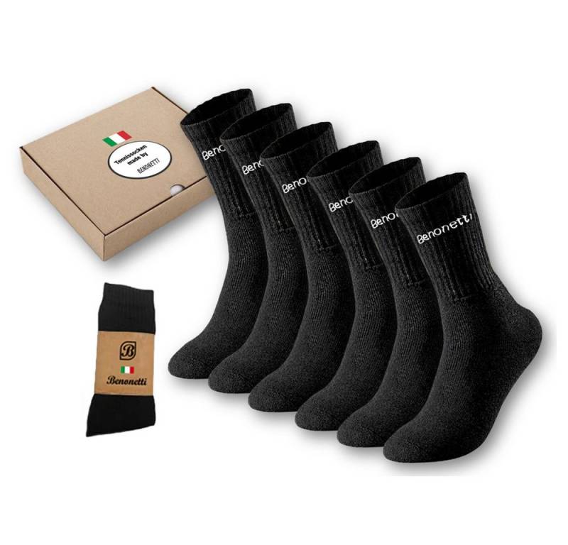 Benonetti Tennissocken für Herren & Damen - Unisex Sportsocken Baumwolle - Laufsocken (6-Paar) Robust & Langlebig - Optimale Kompression - verursacht keine Blasen von Benonetti