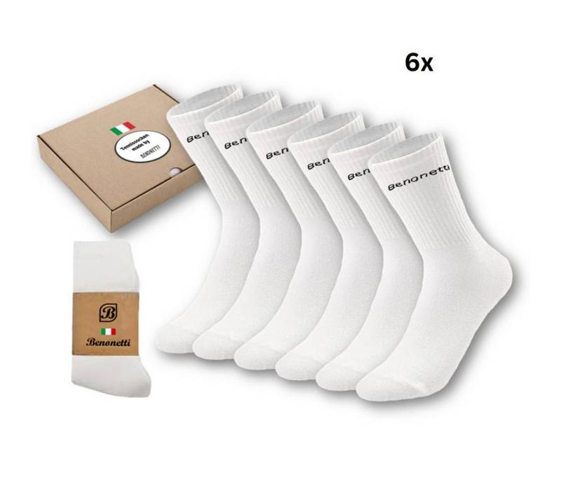 Benonetti Tennissocken für Herren & Damen - Unisex Sportsocken Baumwolle - Laufsocken (6-Paar) Robust & Langlebig - Optimale Kompression - verursacht keine Blasen von Benonetti