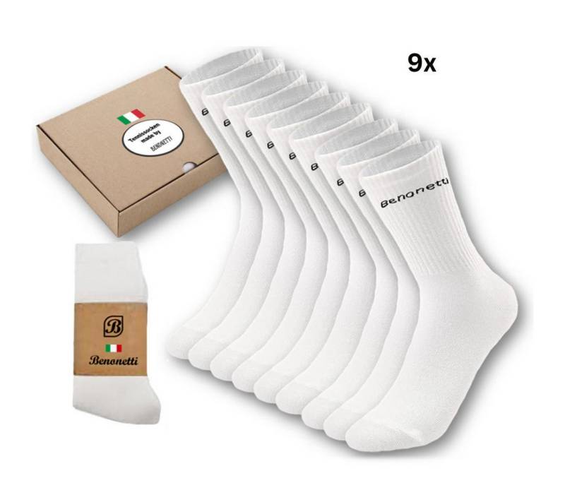 Benonetti Tennissocken für Herren & Damen - Unisex Sportsocken Baumwolle - Laufsocken (9-Paar) Robust & Langlebig - Optimale Kompression - verursacht keine Blasen von Benonetti