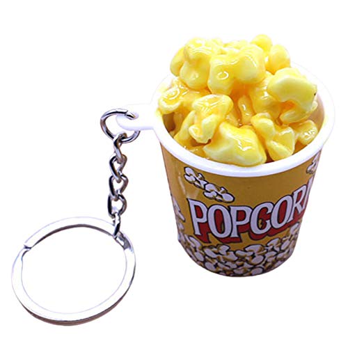 Schlüsselanhänger mit Schlüsselanhänger, Armbänder, kreatives Popcorn-Eimer-Schlüsselanhänger, Mini-Snackbecher, Schlüsselanhänger, Geschenk Gr. Gelb, gelb von Benoon