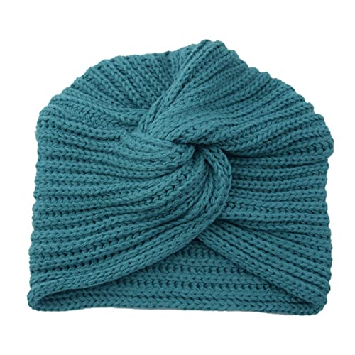 Benoon Turban Hut Headwrap für Frauen Haar Turban Schal Kopf Warp Frauen Mütze Gestrickt Herbst Winter Stretchy Dome Beanie Headwrap für tägliche Tragen, grün,, 61-63 von Benoon