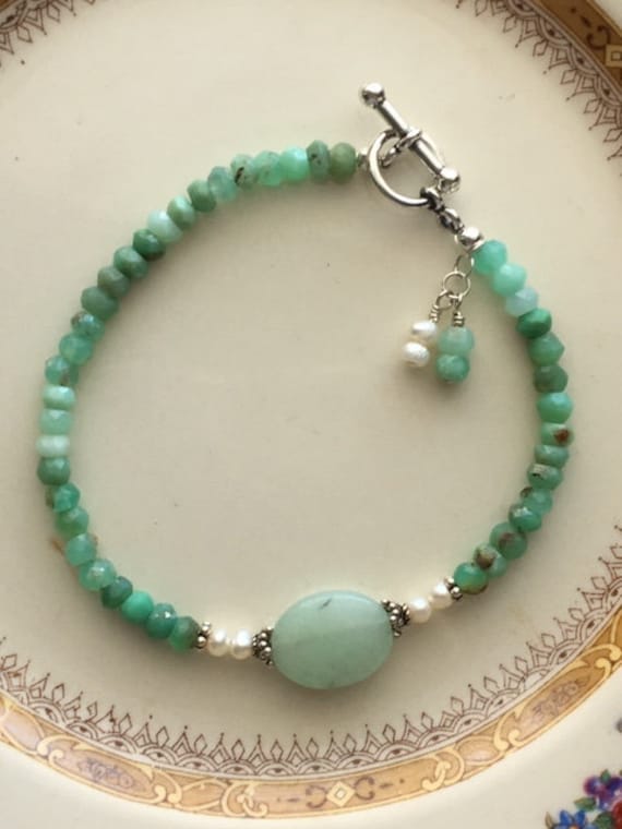 Chrysopras, Quarz Und Perlmutt Armband Chrysopras, Quarz Und Perlmutt Armband von BensonHandcrafted