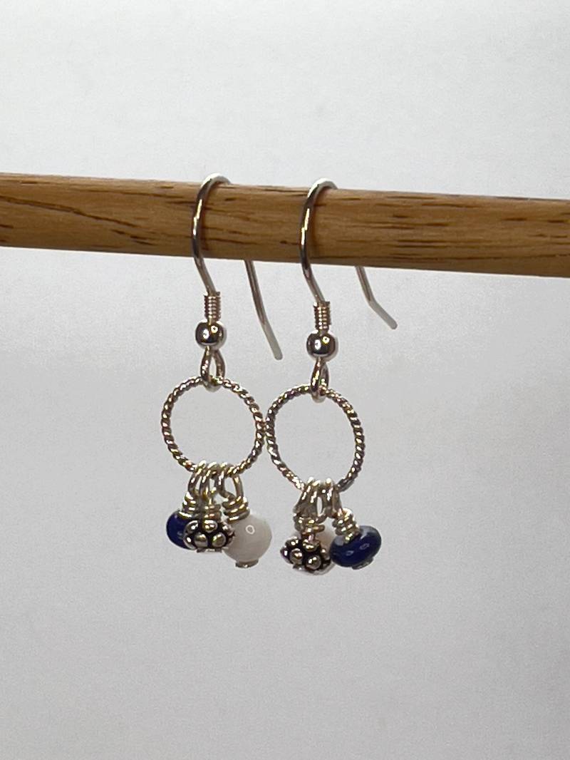 Lapis, Achat Und Silber Ohrringe von BensonHandcrafted