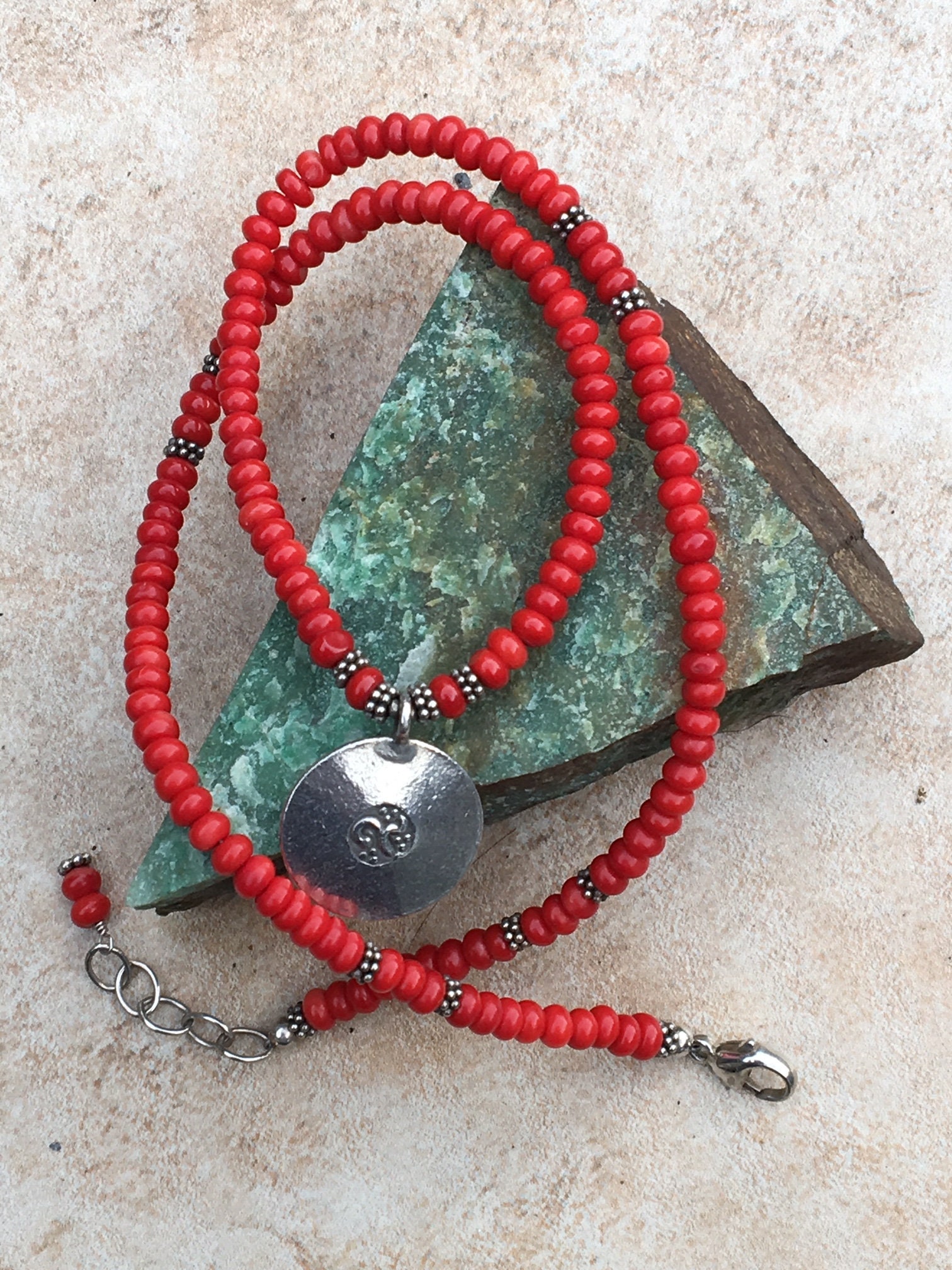 Roter Bambus Koralle Halskette Roter Bambus Koralle Halskette von BensonHandcrafted