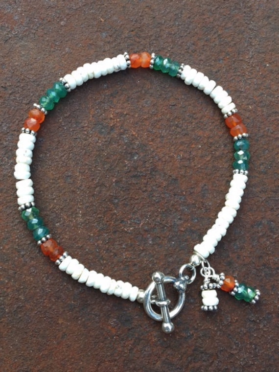 Weiß Türkis, Grün, Karneol Und Onyx Armband Weiß Türkis, Grün, Karneol Und Onyx Armband von BensonHandcrafted