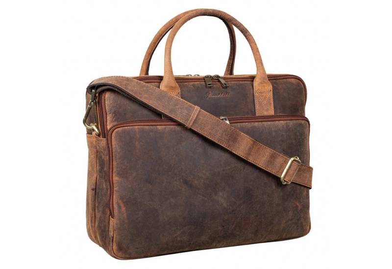 Benthill Aktentasche Echt Leder Laptoptasche Umhängetasche Herren Aktentasche, Schultergurt / Umhängegurt Reißverschlussfach von Benthill