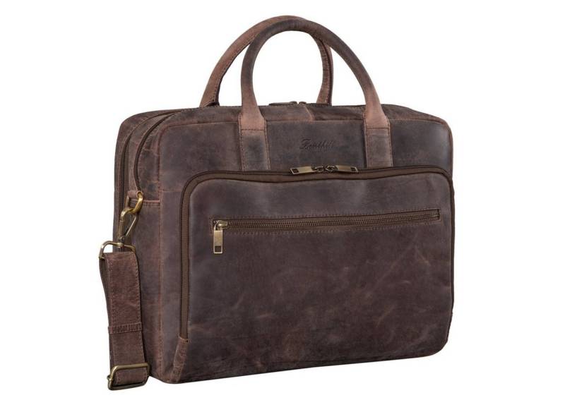 Benthill Aktentasche Echt Leder Laptoptasche Notebooktasche Umhängetasche Laptoptasche, Schultergurt / Umhängegurt Reißverschlussfach von Benthill