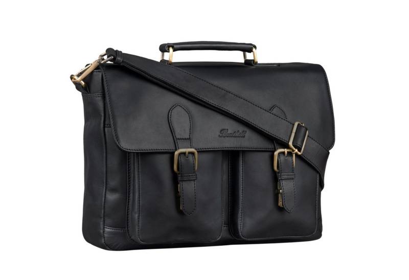 Benthill Aktentasche Echt Leder Laptoptasche Notebooktasche Umhängetasche Aktentasche Groß, Schultergurt / Umhängegurt Reißverschlussfach von Benthill
