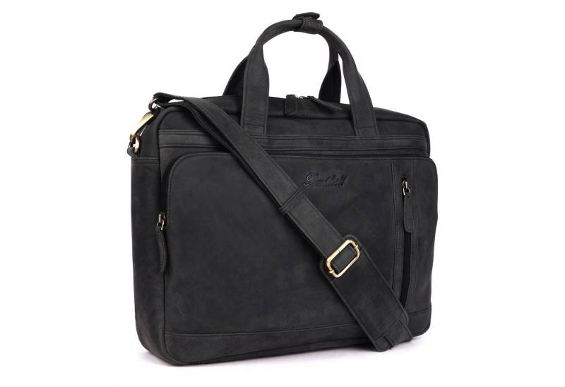 Benthill Aktentasche Echt Leder Laptoptasche Notebooktasche Umhängetasche Schultertasche, Schultergurt / Umhängegurt Reißverschlussfach von Benthill
