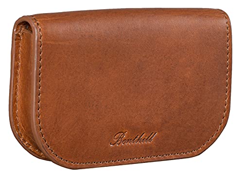 Benthill Kleine Lederbörse Echt Leder | Multifunktionale Börse für Münzen, Karten oder Geldscheine | Kartenbörse | Münzbörse | Schüttelbörse, Farbe:Braun von Benthill