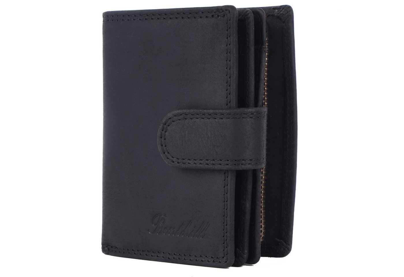 Benthill Geldbörse Damen Echt-Leder Geldbeutel RFID Portemonnaie Frauen Portmonee Leder, RFID-Schutz Kartenfächer Münzfach Reißverschlussfach von Benthill