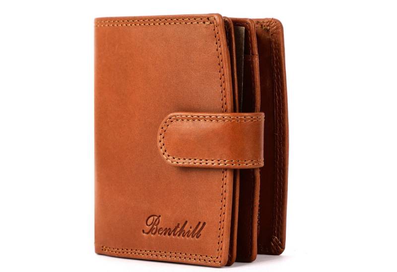 Benthill Geldbörse Damen Echt Leder Geldbeutel RFID Portemonnaie mit vielen Kartenfächer, RFID-Schutz Kartenfächer Münzfach Reißverschlussfach von Benthill