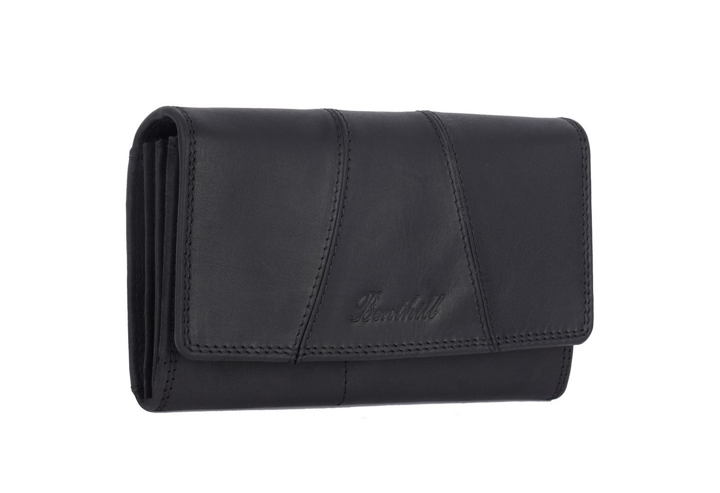 Benthill Geldbörse Damen Echt-Leder Portemonnaie Frauen Geldbeutel RFID Portmonee Groß, RFID-Schutz Kartenfächer Münzfach Reißverschlussfach von Benthill