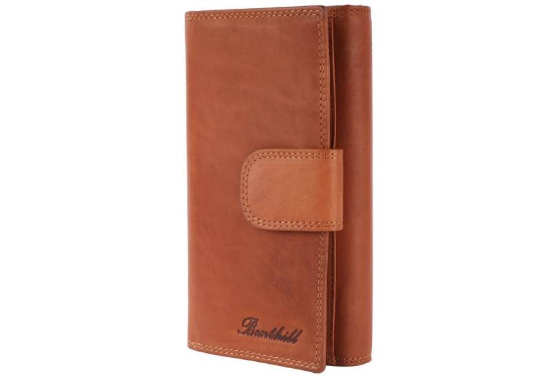 Benthill Geldbörse Damen Echt Leder Portemonnaie XXL RFID Vintage Geldbeutel Gross, RFID-Schutz Kartenfächer Münzfach Reißverschlussfach von Benthill
