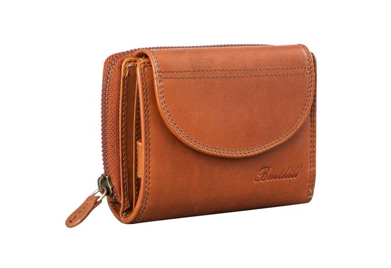 Benthill Geldbörse Damen Echtleder Kompakte Lederbörse Frauen Geldbeutel vielen Fächern, RFID-Schutz Kartenfächer Münzfach Reißverschlussfach von Benthill