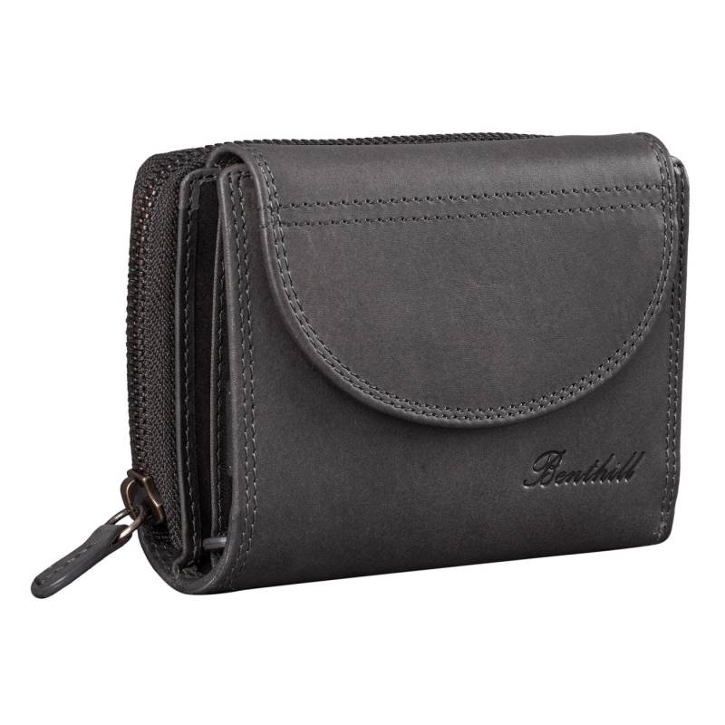 Benthill Geldbörse Damen Echtleder Kompakte Lederbörse Frauen Geldbeutel vielen Fächern, RFID-Schutz Kartenfächer Münzfach Reißverschlussfach von Benthill