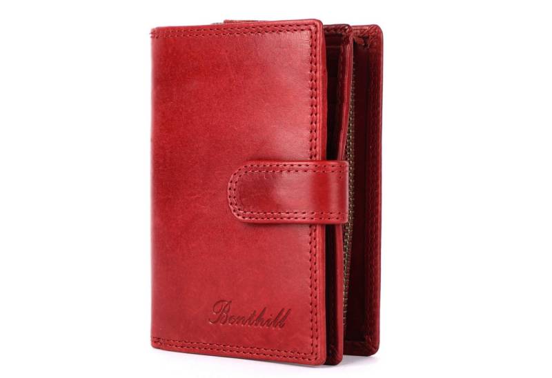 Benthill Geldbörse Damen Echt Leder RFID Portemonnaie Vintage Mittelgroß Portmonee, RFID-Schutz Kartenfächer Münzfach Reißverschlussfach von Benthill