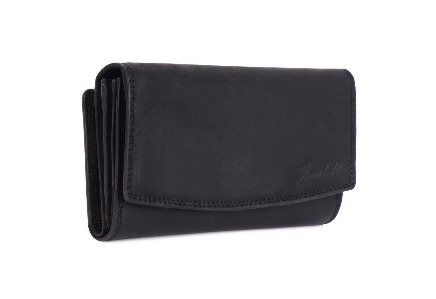 Benthill Geldbörse Damen Groß Echt-Leder RFID vielen Kartenfächer XXL Portemonnaie Gross, RFID-Schutz Kartenfächer Münzfach Reißverschlussfach von Benthill