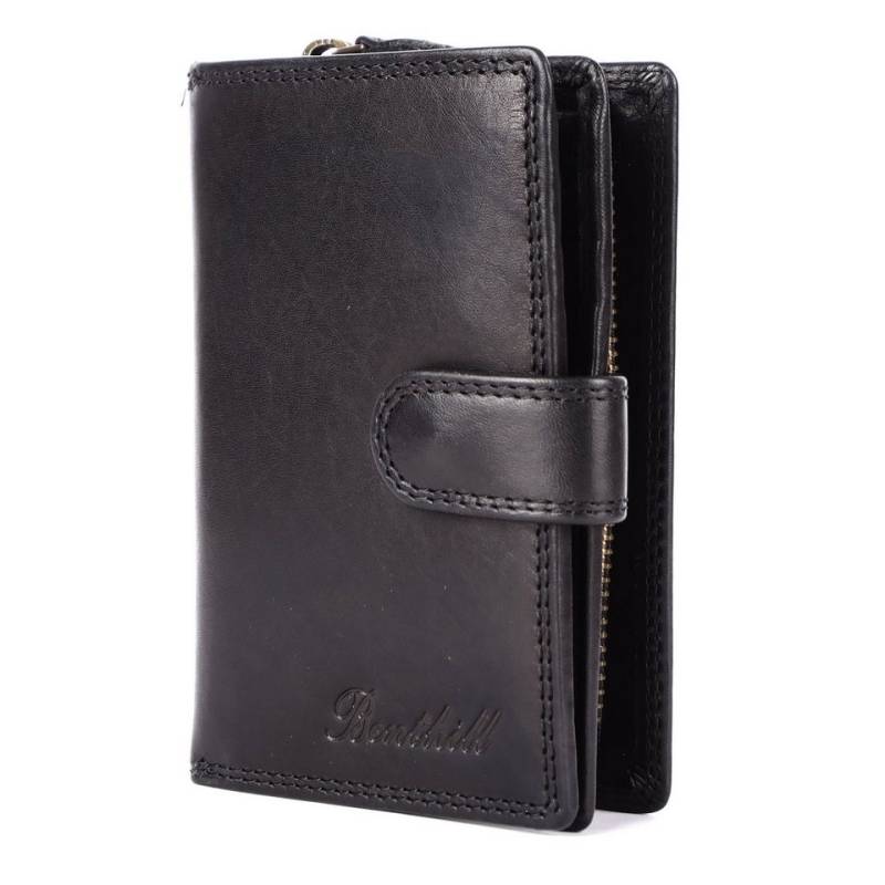 Benthill Geldbörse Damen Echt Leder RFID Portemonnaie Vintage Mittelgroß Portmonee, RFID-Schutz Kartenfächer Münzfach Reißverschlussfach von Benthill