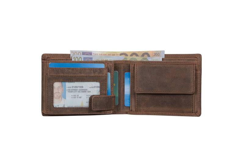 Benthill Geldbörse Herren Echt-Leder Geldbeutel RFID Großes Portemonnaie Männer Vintage, RFID-Schutz Kartenfächer Münzfach von Benthill