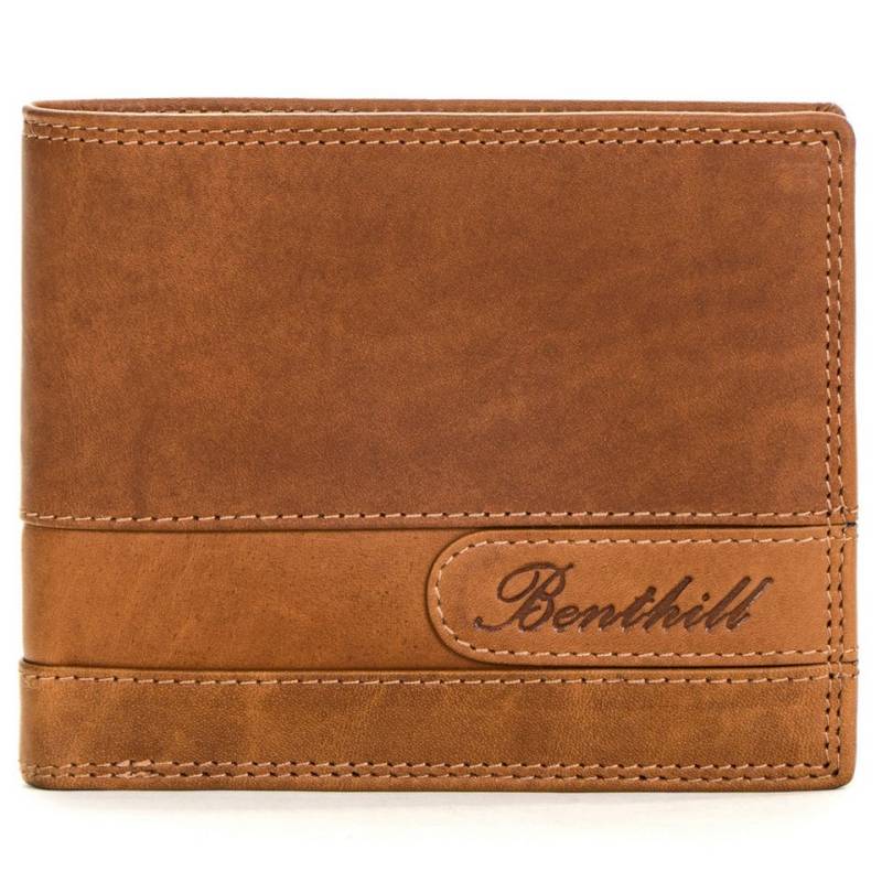 Benthill Geldbörse Herren Echt-Leder Geldbeutel RFID Großes Portemonnaie Männer Vintage, RFID-Schutz Kartenfächer Münzfach von Benthill