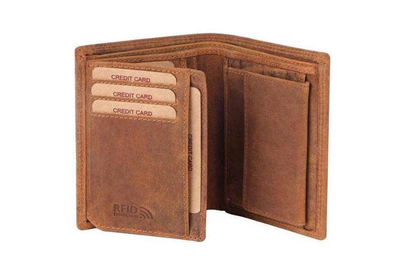 Benthill Geldbörse Herren Echt Leder Geldbeutel RFID Männer Portemonnaie Slim Portmonee, RFID-Schutz Kartenfächer Münzfach von Benthill