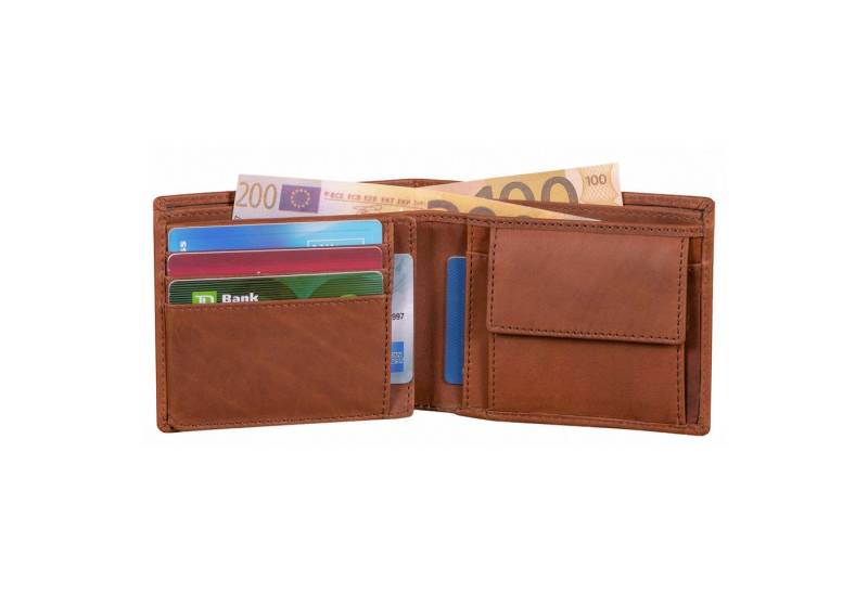 Benthill Geldbörse Herren Echt Leder Geldbeutel mit RFID-Schutz Slim Portemonnaie Vintage, RFID-Schutz Kartenfächer Münzfach von Benthill