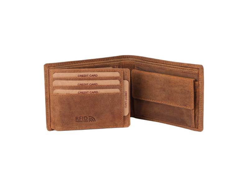 Benthill Geldbörse Herren Echt Leder RFID Portmonee Geldbeutel Portemonnaie Männer, RFID-Schutz Kartenfächer Münzfach von Benthill