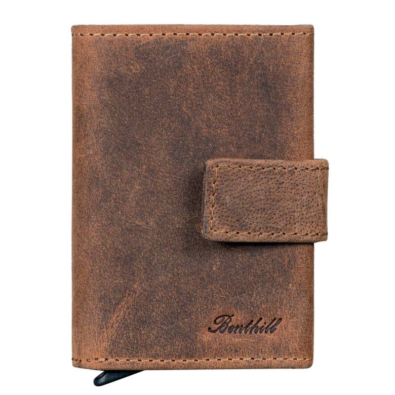 Benthill Geldbörse Herren Echt Leder RFID Slim Klein Smart Wallet Kartenetui Portemonnaie, RFID-Schutz Kartenfächer Münzfach von Benthill