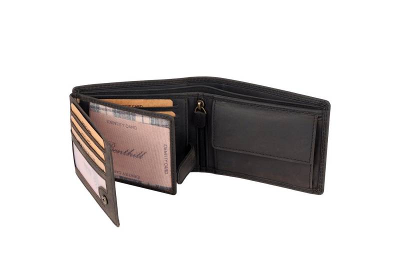 Benthill Geldbörse Herren Echt Leder Portemonnaie RFID mit vielen Kartenfächer Querformat, RFID-Schutz Kartenfächer Münzfach von Benthill