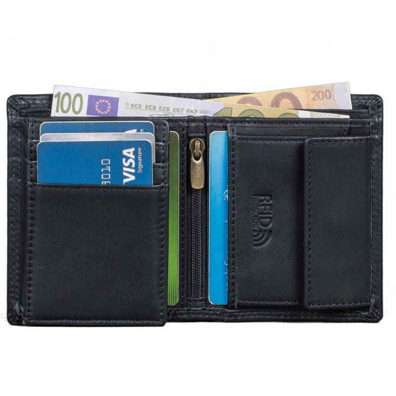 Benthill Geldbörse Herren Klein Echt-Leder Portemonnaie RFID Slim Gelbeutel Mini Börse, RFID-Schutz Kartenfächer Münzfach von Benthill