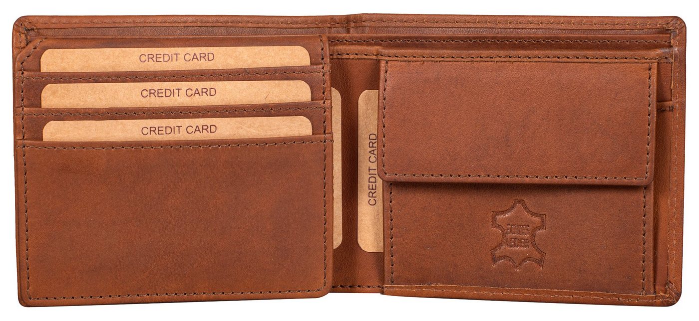 Benthill Geldbörse Herren Geldbeutel RFID-Schutz Slim Portemonnaie Echt Leder, RFID-Schutz Kartenfächer Münzfach von Benthill