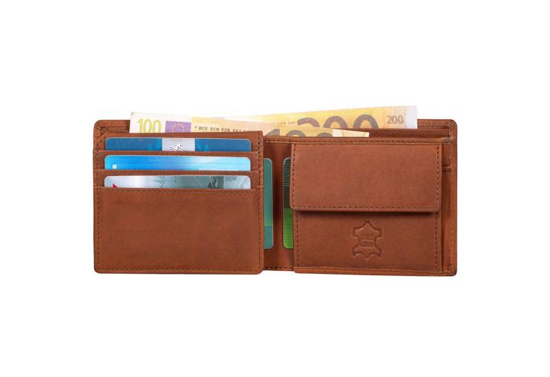 Benthill Geldbörse Herren Geldbörse Echt Leder RFID Slim Portemonnaie Männer Geldbeutel, RFID-Schutz Kartenfächer Münzfach von Benthill