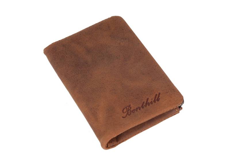 Benthill Geldbörse Klein Echt-Leder Geldbeutel RFID Schutz Slim Wallet Leder Portemonnaie, RFID-Schutz Kartenfächer Münzfach Reißverschlussfach von Benthill