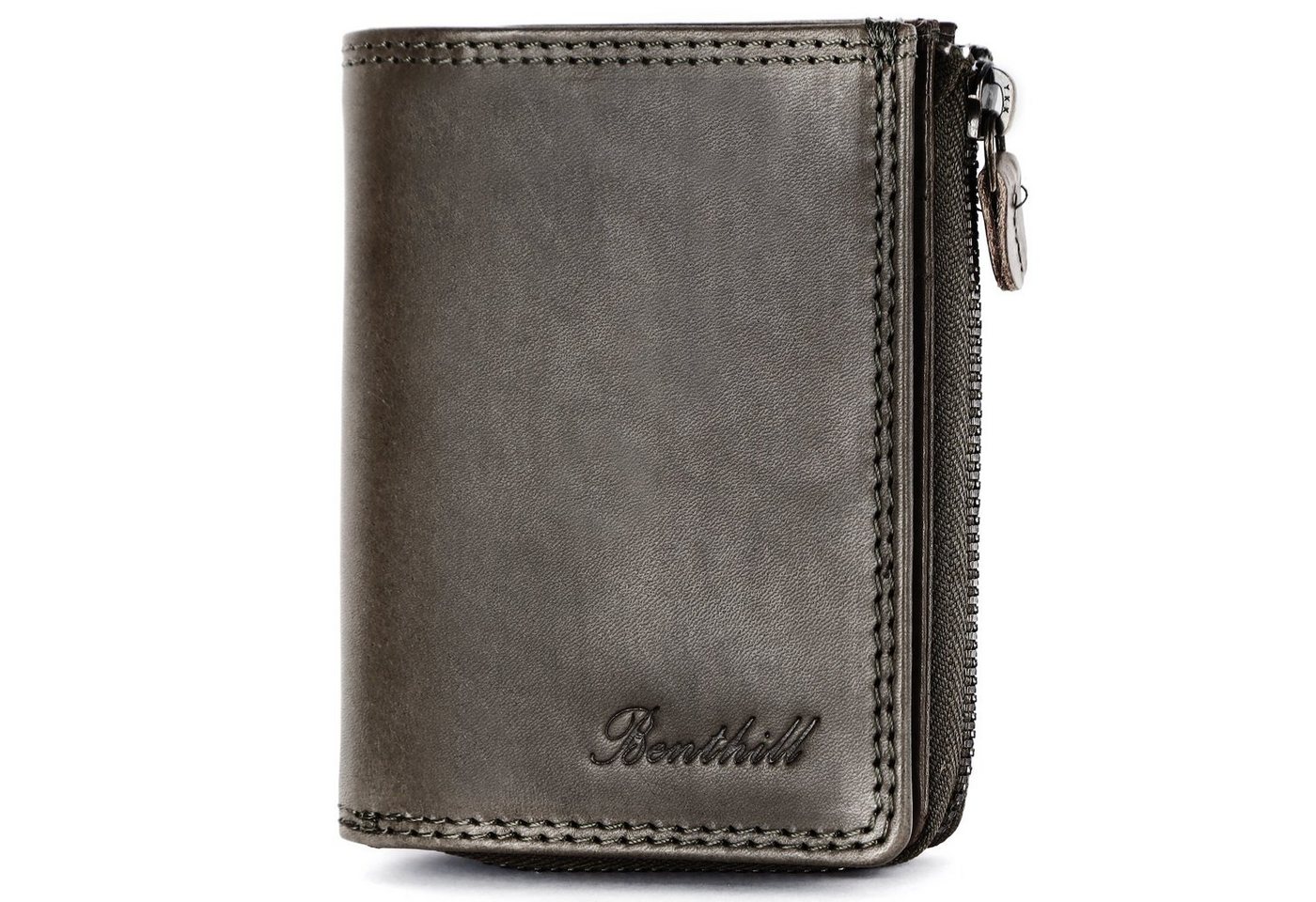 Benthill Geldbörse Klein Echt Leder RFID Damen & Herren Geldbeutel Slim-Wallet Portmonee, RFID-Schutz Kartenfächer Münzfach Reißverschlussfach Benthill Geldbörse Klein Echt Leder RFID Damen & Herren Geldbeutel Slim-Wallet Portmonee, RFID-Schutz Kartenfächer Münzfach Reißverschlussfach von Benthill