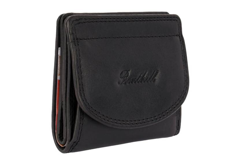 Benthill Geldbörse Klein Echt Leder Wiener Schachtel Portemonnaie Minibörse RFID Schutz, RFID-Schutz Kartenfächer Münzfach Reißverschlussfach von Benthill