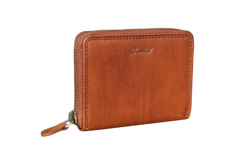 Benthill Geldbörse Klein Leder Mini Geldbeutel Damen RFID Portmonee Slim Portemonnaie, RFID-Schutz Kartenfächer Münzfach Reißverschlussfach von Benthill