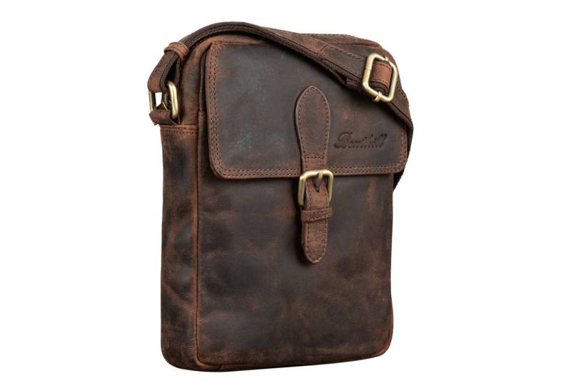 Benthill Messenger Bag Herren Umhängetasche Echt Leder Wandertasche Messenger Schultertasche, Reißverschlussfach von Benthill