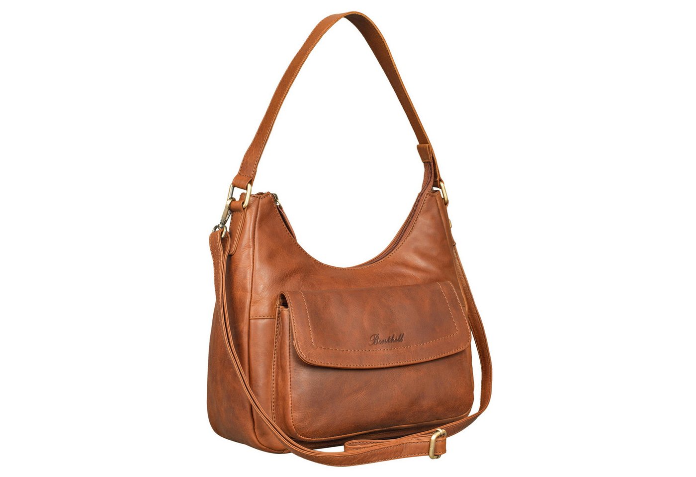 Benthill Handtasche Damen Echt Leder Schultertasche Umhängetasche Ledertasche Umhängegurt, Schultergurt / Umhängegurt Reißverschlussfach von Benthill