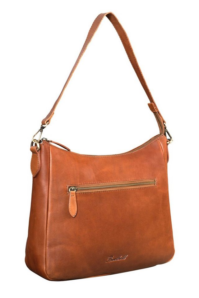 Benthill Handtasche Damen Echt Leder Umhängetasche Schultertasche Ledertasche Vintage Bag, Reißverschlussfach von Benthill