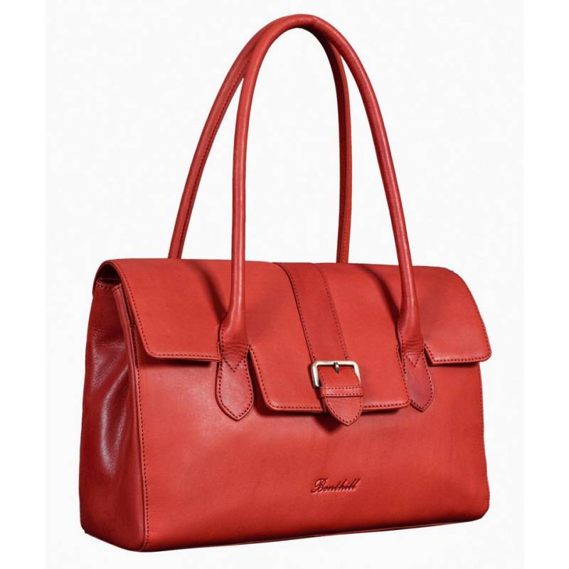 Benthill Henkeltasche Damen Echt Leder Handtasche Henkeltasche Vintage Bag Schultertasche, Reißverschlussfach von Benthill