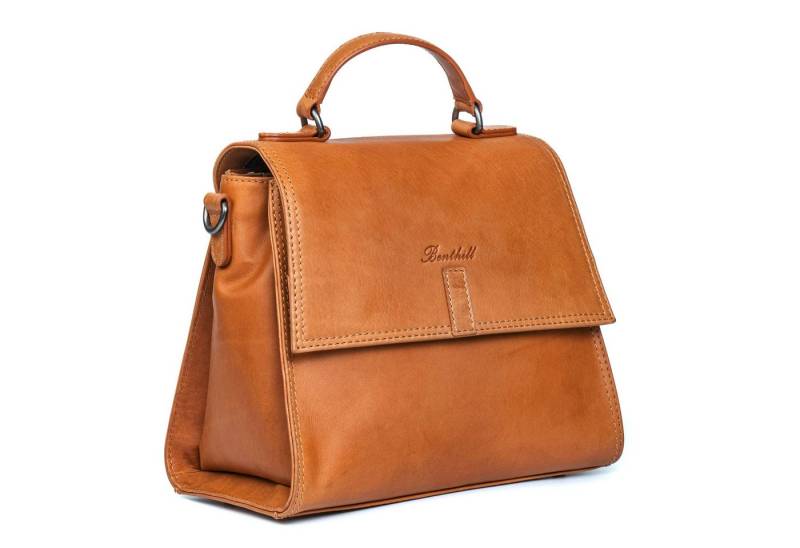 Benthill Henkeltasche Damen Echt Leder Henkeltasche Kleine Tasche Frauen Handtasche Bag, Reißverschlussfach von Benthill