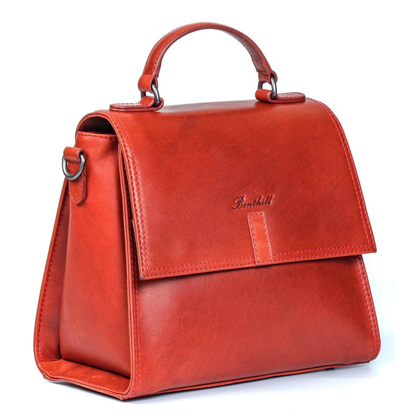 Benthill Henkeltasche Damen Echt Leder Henkeltasche Kleine Tasche Frauen Handtasche Bag, Reißverschlussfach von Benthill