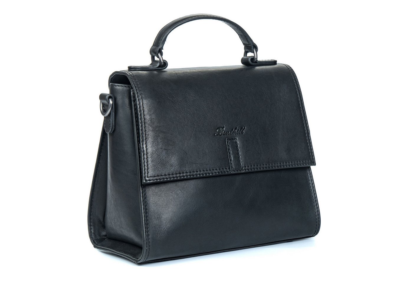 Benthill Henkeltasche Damen Echt Leder Henkeltasche Kleine Tasche Frauen Handtasche Bag, Reißverschlussfach von Benthill