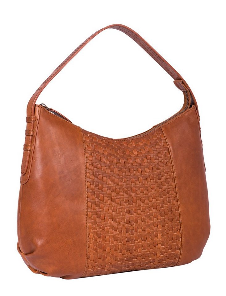 Benthill Henkeltasche Damen Echt Leder Schultertasche Kleine Vintage Hobo Bag Beutel, Reißverschlussfach von Benthill